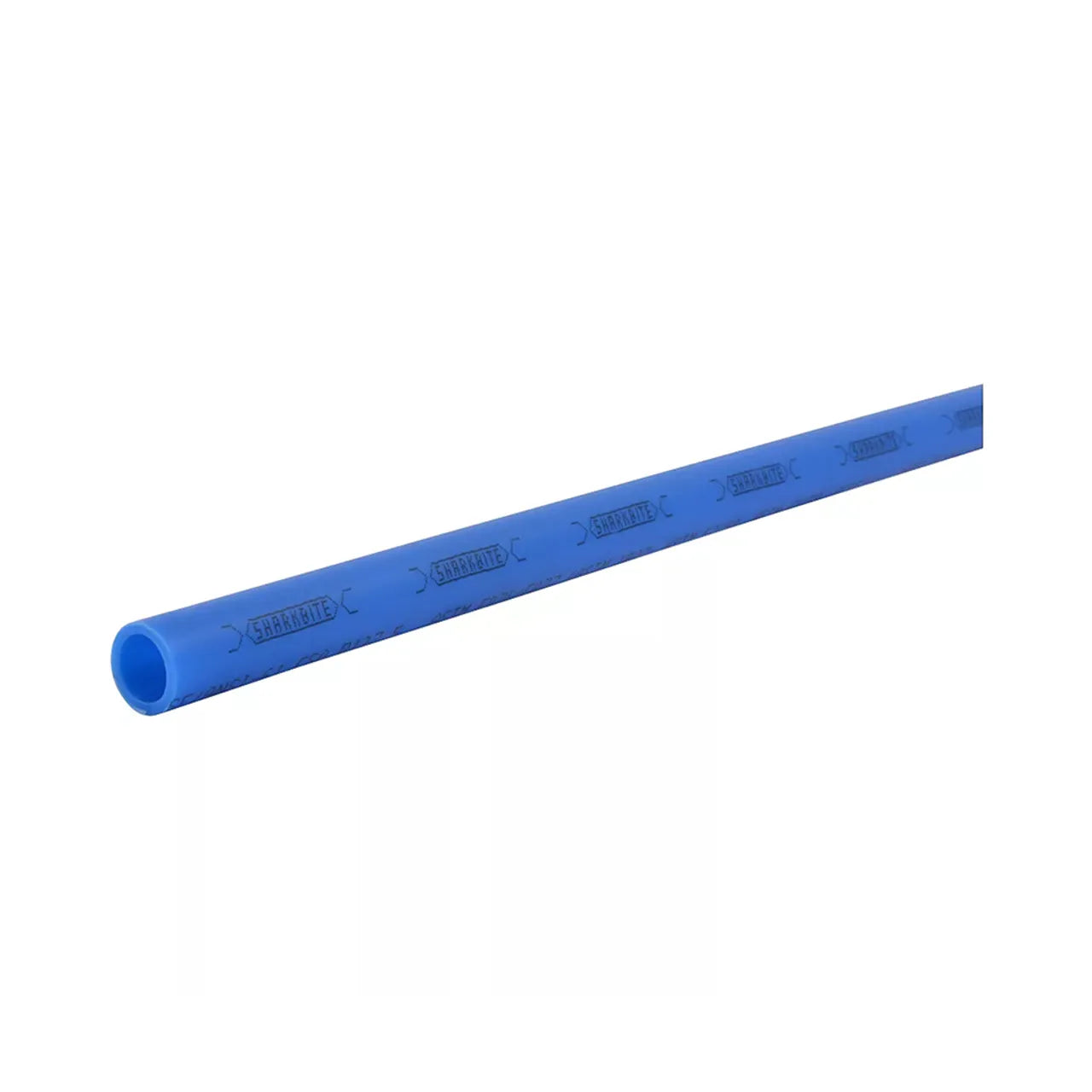 A single 1/2 in. x 10 ft. PEX Coil - Blue from Go Build, The Fastest Way To Build, designed for potable water distribution, is displayed against a plain white background.